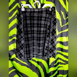 Smak Parlour black plaid velvet skirt XL NWT